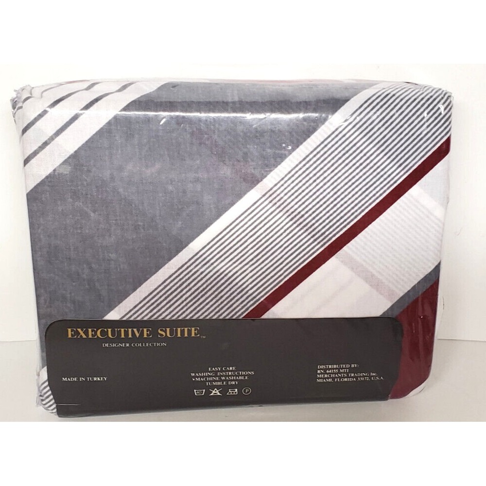 Sheet Set Full Size Executive Suite Stripes 4 PCS New Old Stock Package End Open